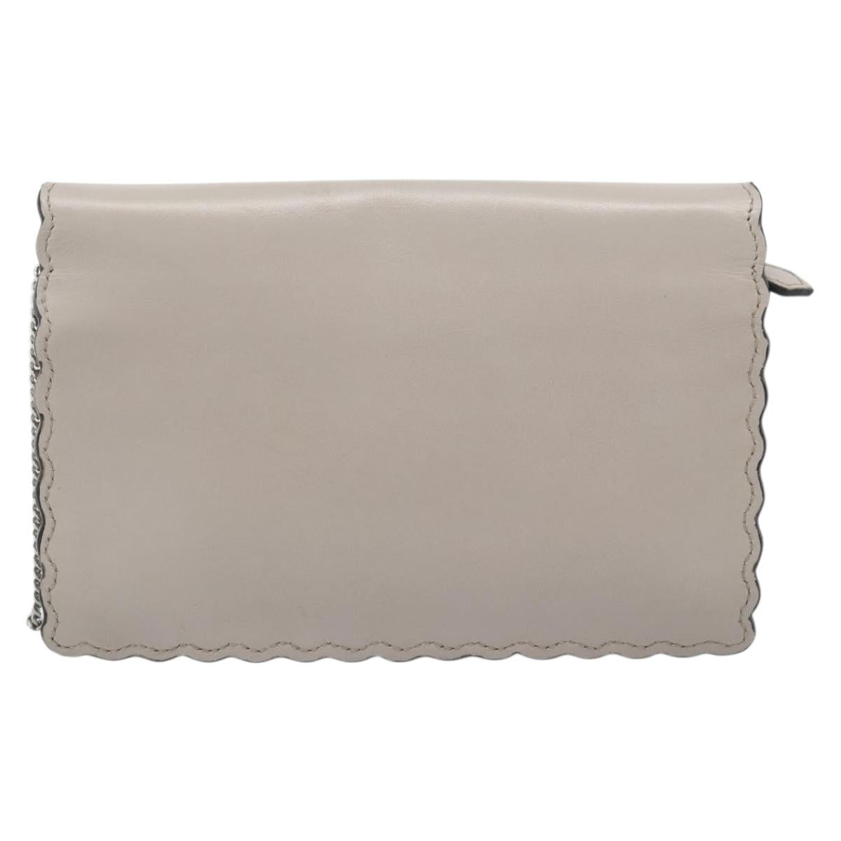FENDI Chain Shoulder Wallet Leather Pink Silver 8M0346 Auth
