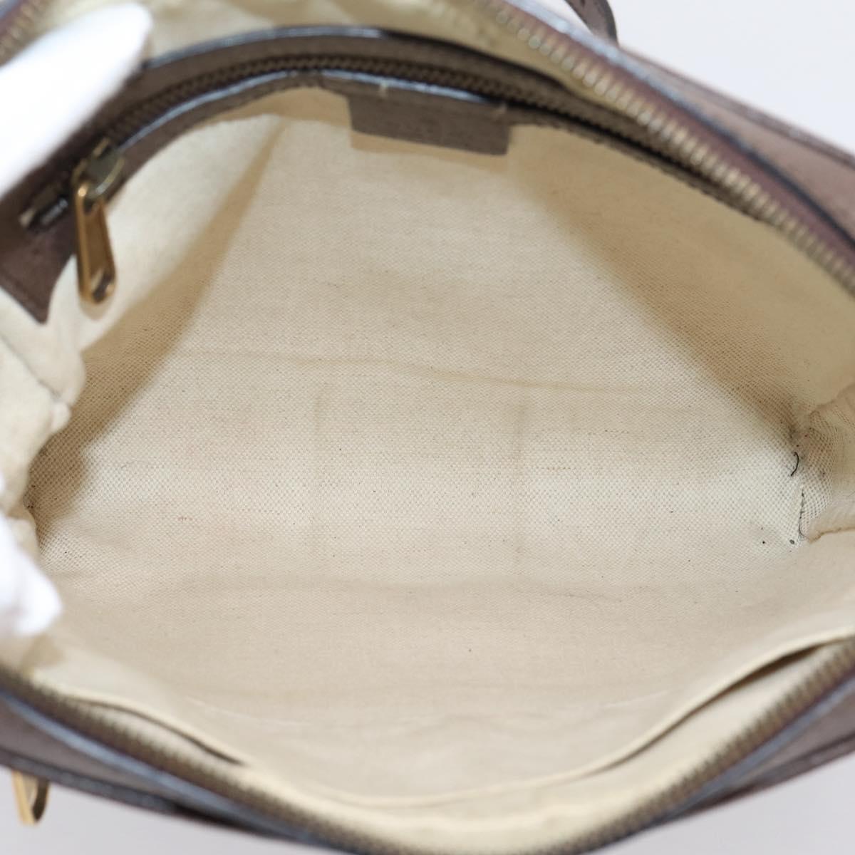 GUCCI GG Supreme Web Sherry Line Shoulder Bag PVC Beige Gold