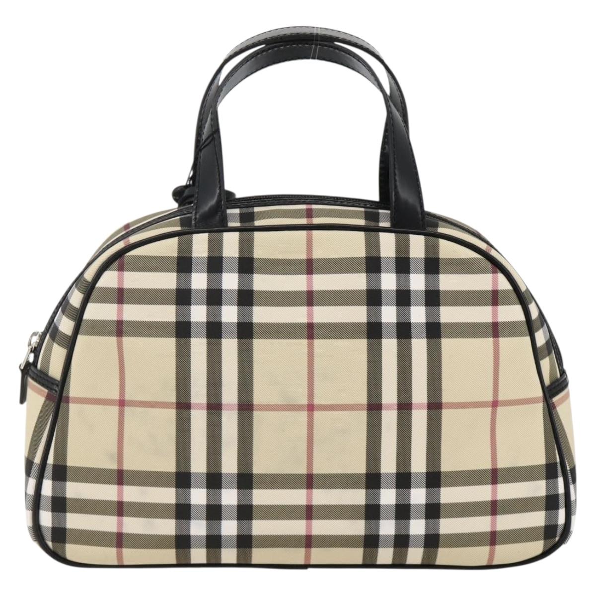BURBERRY Nova Check Hand Bag PVC Beige Silver Auth ki6583A – MixTHINKS