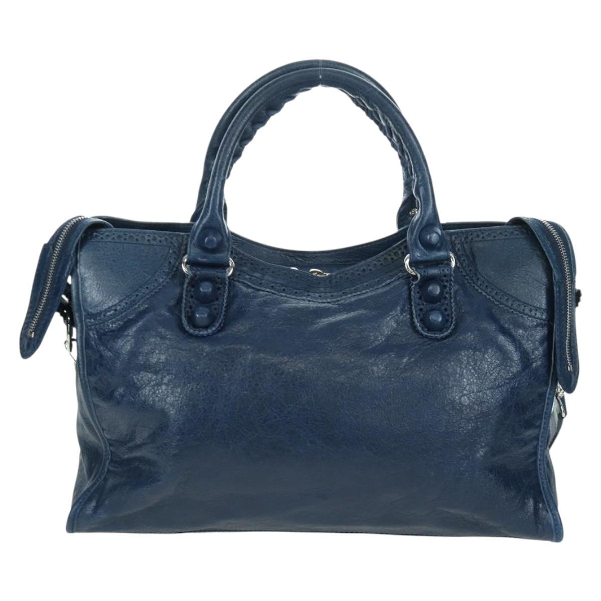 BALENCIAGA ジャイアントシティ ハンドバッグ レザー 2WAY ブルー
