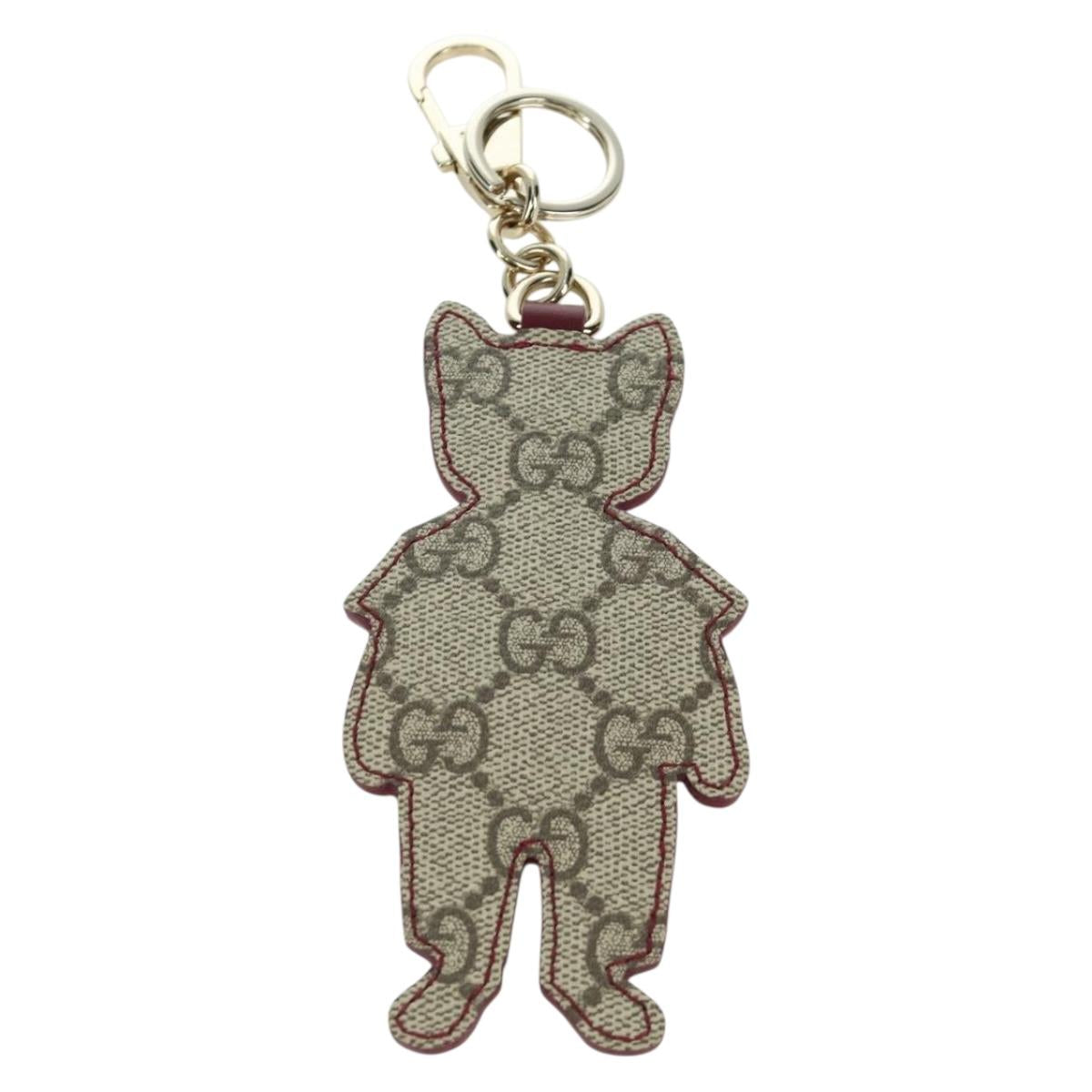 GUCCI GG Supreme Boris Yuko Higuchi Charm PVC Beige Auth LNZ613SM