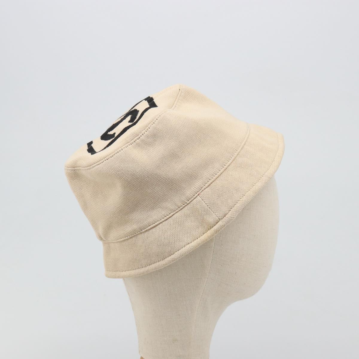 CHANEL Hat Canvas S Beige CC Auth mr2524A – MixTHINKS