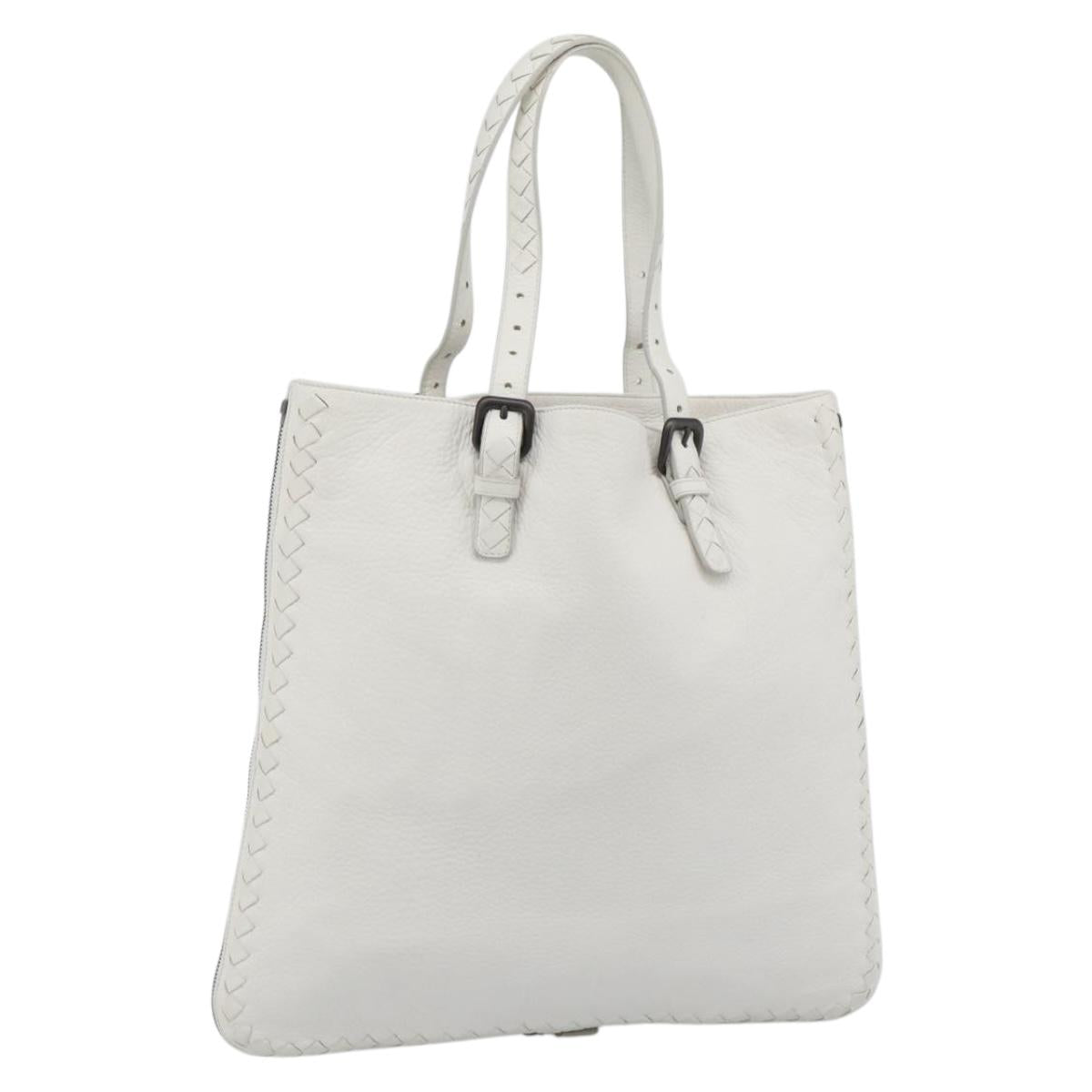 BOTTEGA VENETA Hand Bag Leather White Auth mr2777V – MixTHINKS