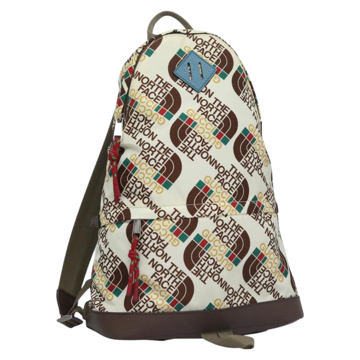 GUCCI GUCCI x THE NORTH FACE Backpack Nylon Cream 650288 Auth