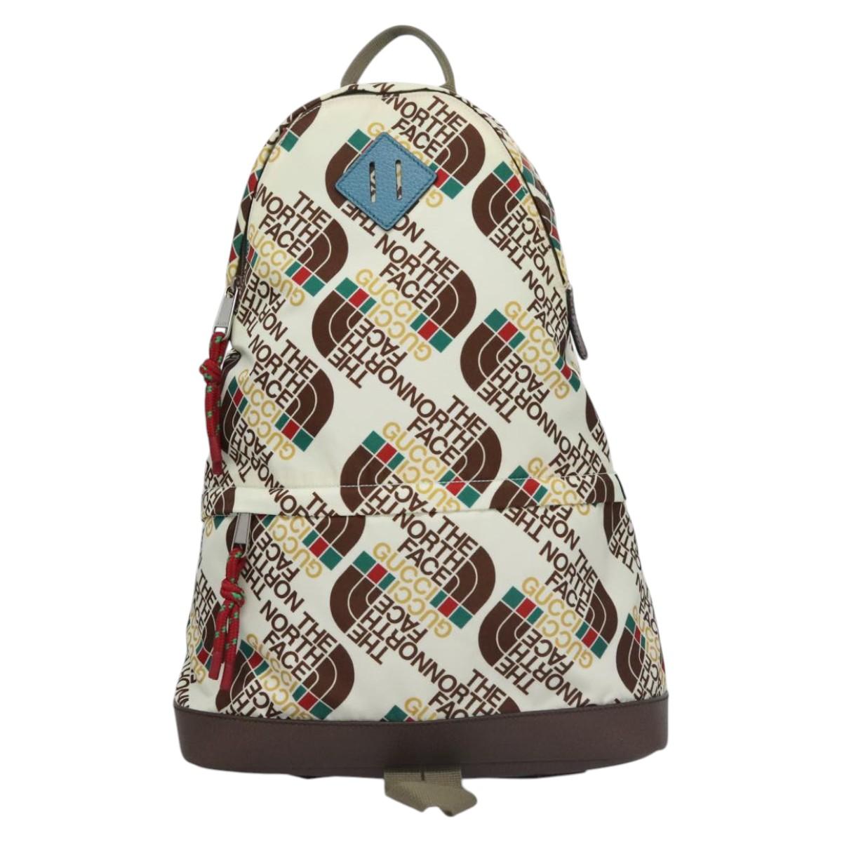 GUCCI GUCCI x THE NORTH FACE Backpack Nylon Cream 650288 Auth
