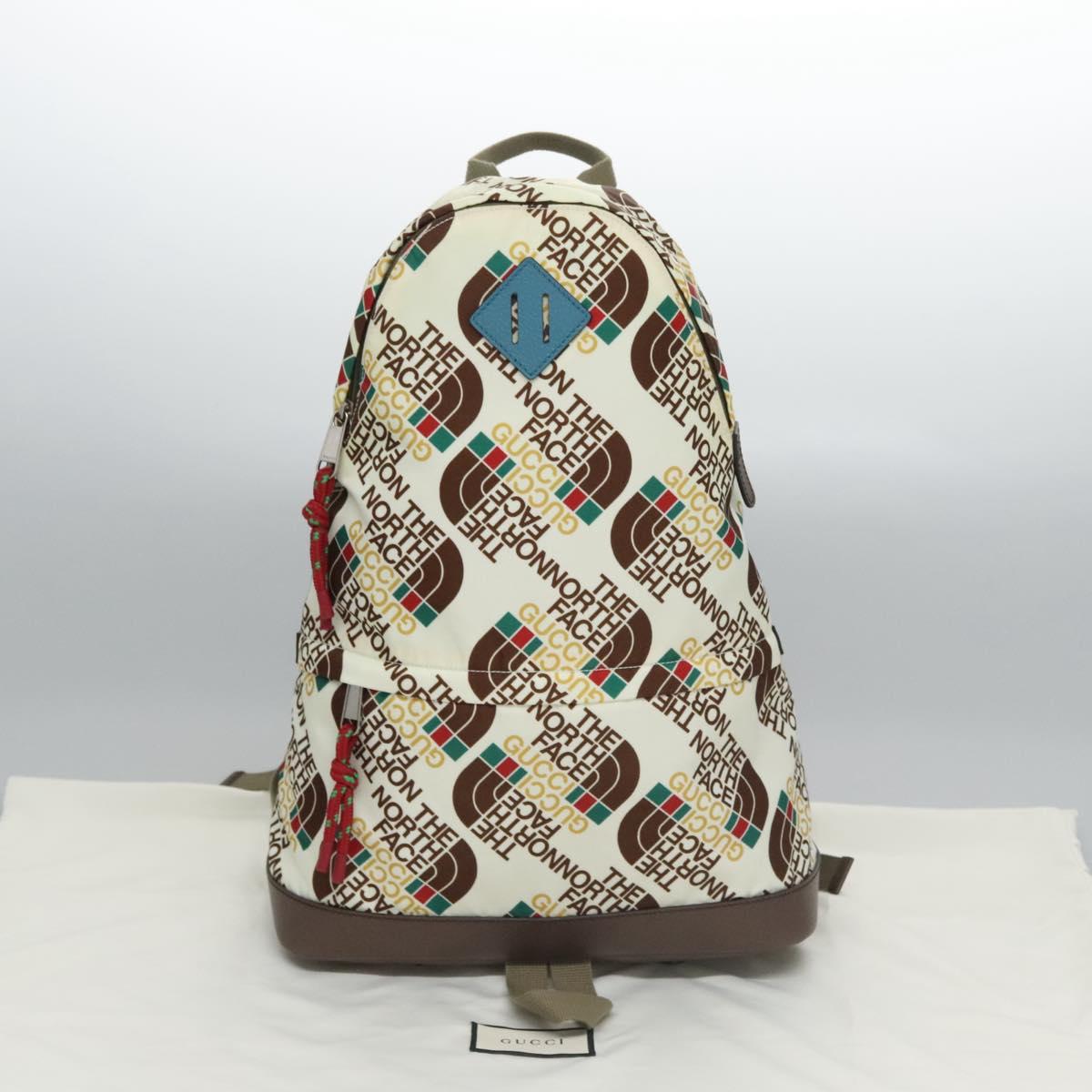 GUCCI GUCCI x THE NORTH FACE Backpack Nylon Cream 650288 Auth
