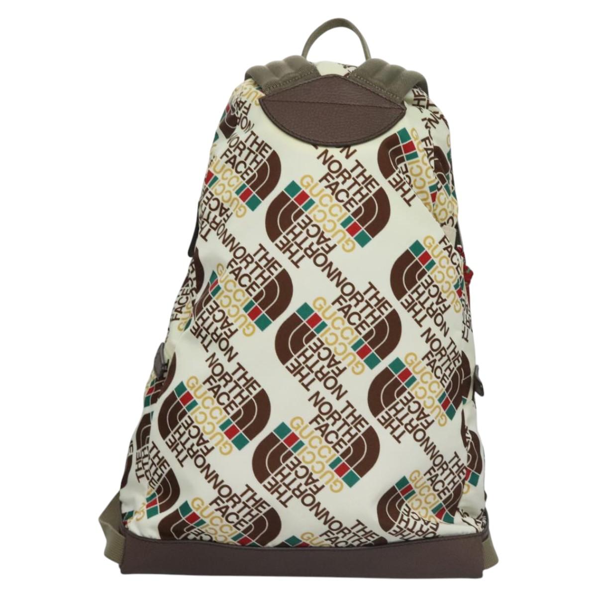 GUCCI GUCCI x THE NORTH FACE Backpack Nylon Cream 650288 Auth