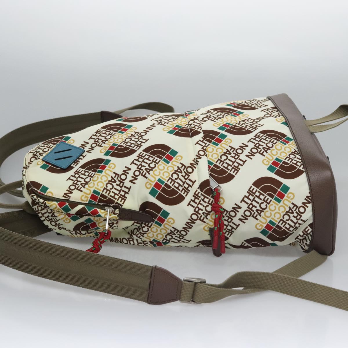 GUCCI GUCCI x THE NORTH FACE Backpack Nylon Cream 650288 Auth