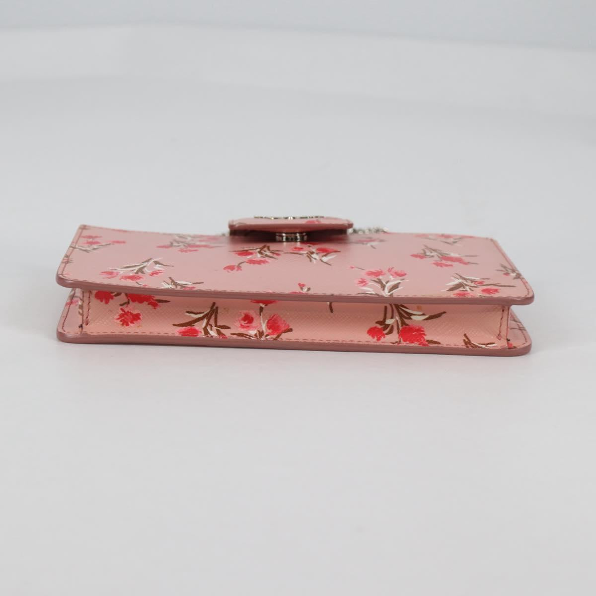 PRADA チェーン フォンケース レザー ピンク シルバー 正規品 SW1495V
