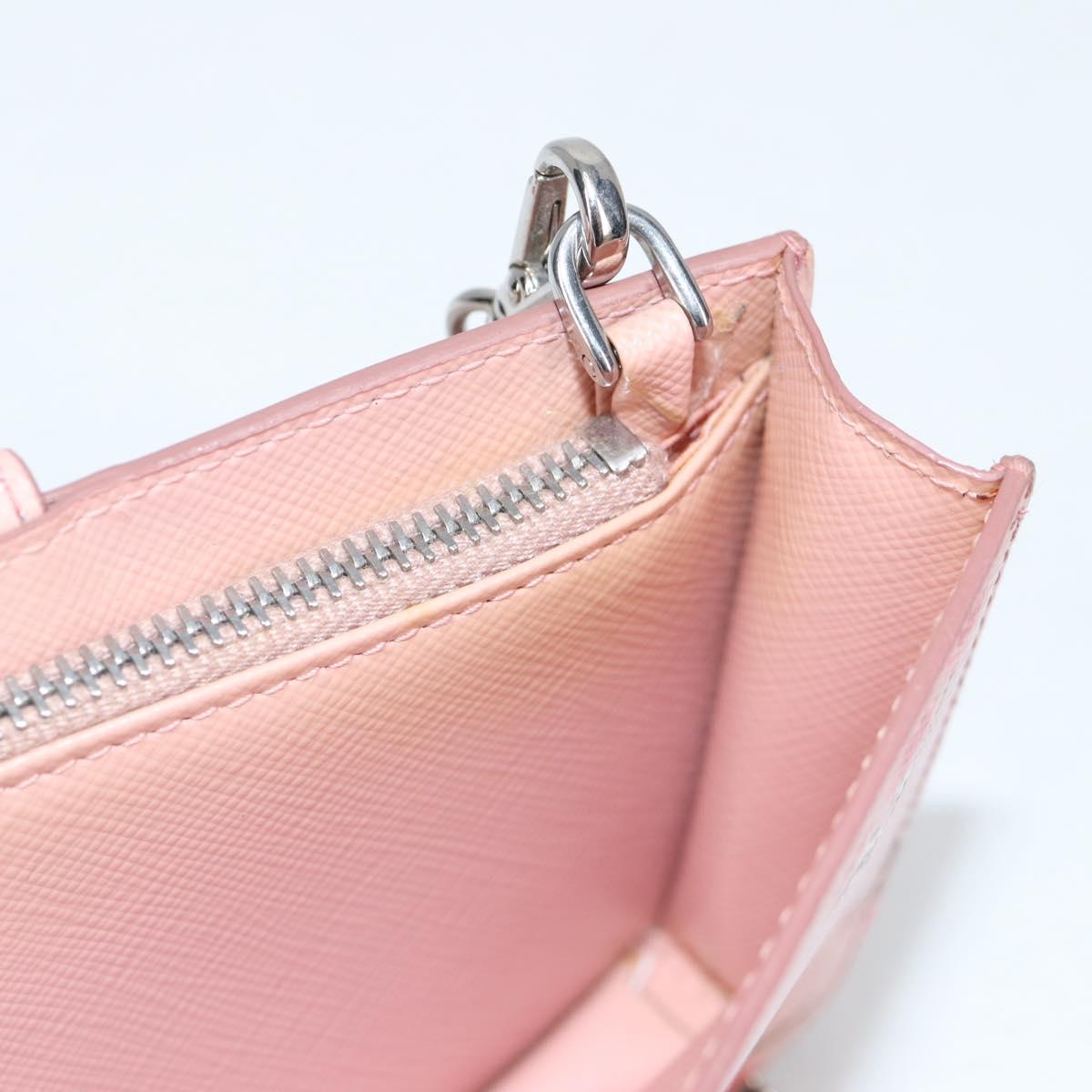 PRADA チェーン フォンケース レザー ピンク シルバー 正規品 SW1495V