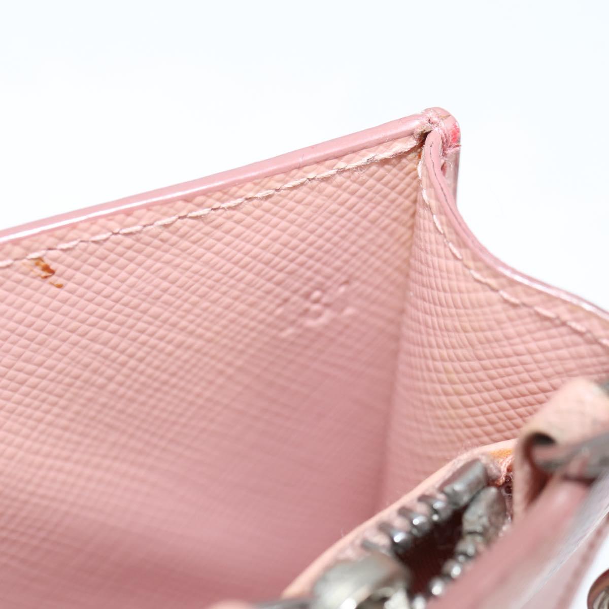 PRADA チェーン フォンケース レザー ピンク シルバー 正規品 SW1495V
