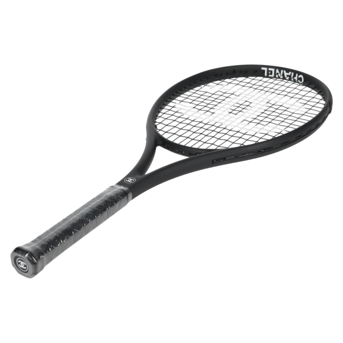 CHANEL Tennis Racket Case Set COCO Mark plastic Black White CC