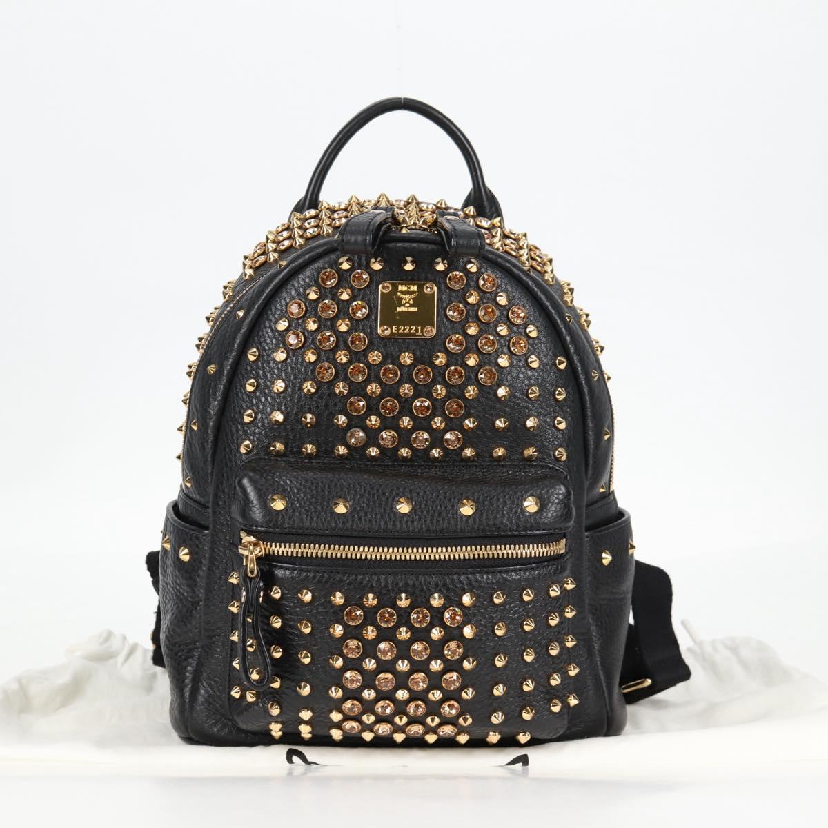 MCM バックパック スタッズ スタッズ付き 黒 レザー リュック・バック