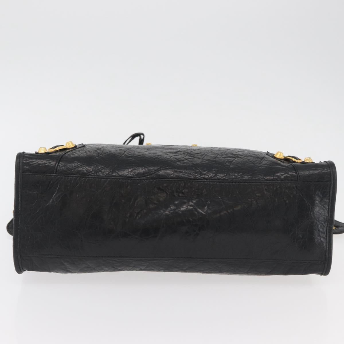 BALENCIAGA The Giant City Bag Leather 2way Gold Black 281770 Auth