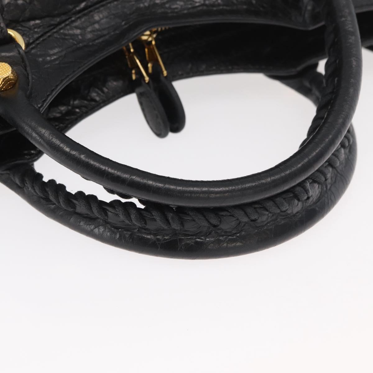 BALENCIAGA The Giant City Bag Leather 2way Gold Black 281770 Auth